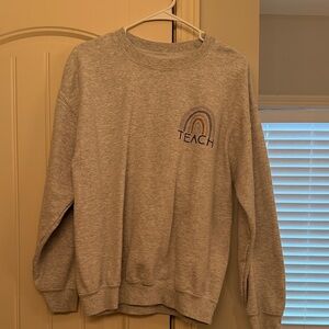 Gildan Gray Sweatshirt with Rainbow Design